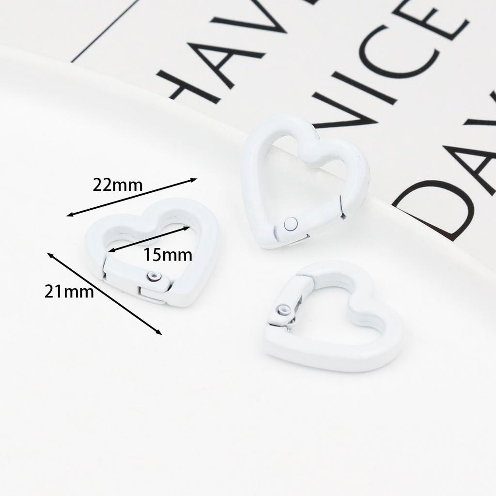 1pcs Metal Heart Spring Clasp Openable Love Shaped Carabiner DIY Backpack Bags Accessories