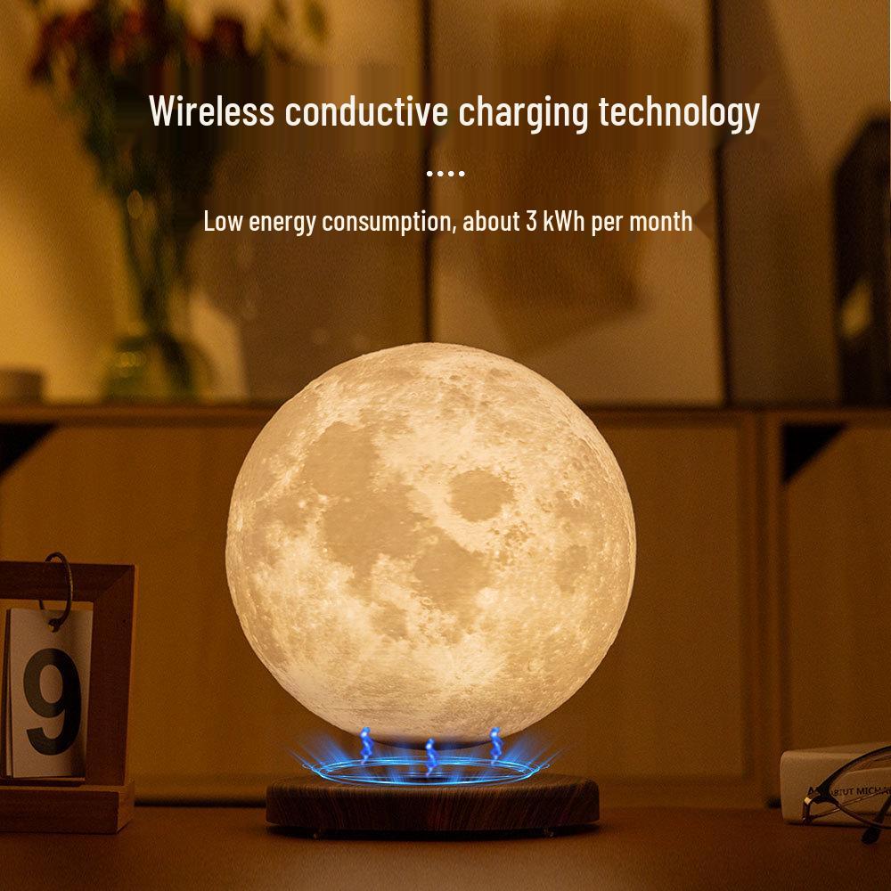 18cm Magnetic Levitation Moon Lamp - 3D Printed Night Light for Bedroom and Living Room Atmosphere