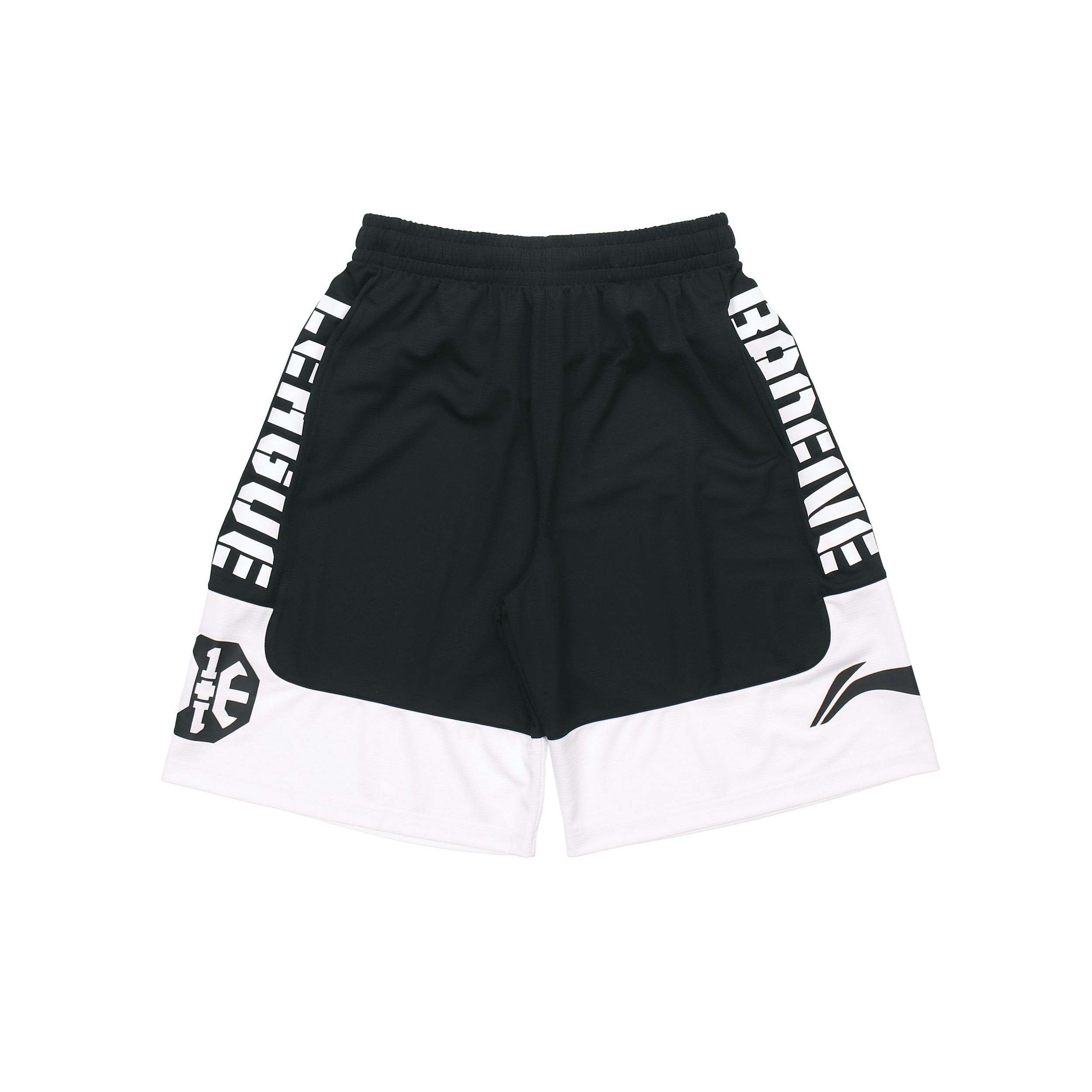 Li-Ning BadFive Logo Basketball Shorts Black White Men s AAPP097-1 M