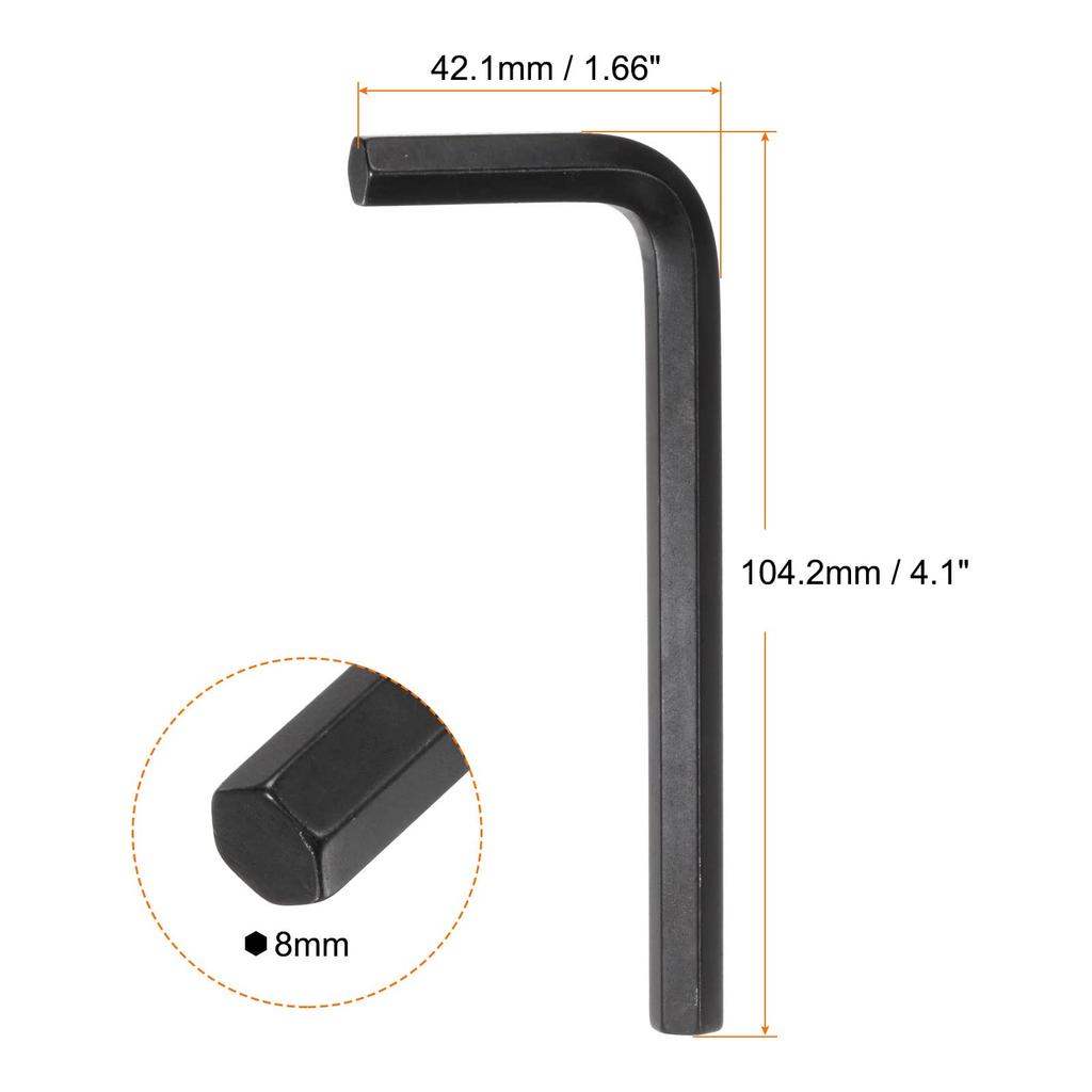Uxcell 8mm Steel Short Hex Wrench Set for Screw Removal and Furniture Bicycle and Motorcycle Black 20-Pack CR-V L-Shaped Tightening, Assembly, Repair,