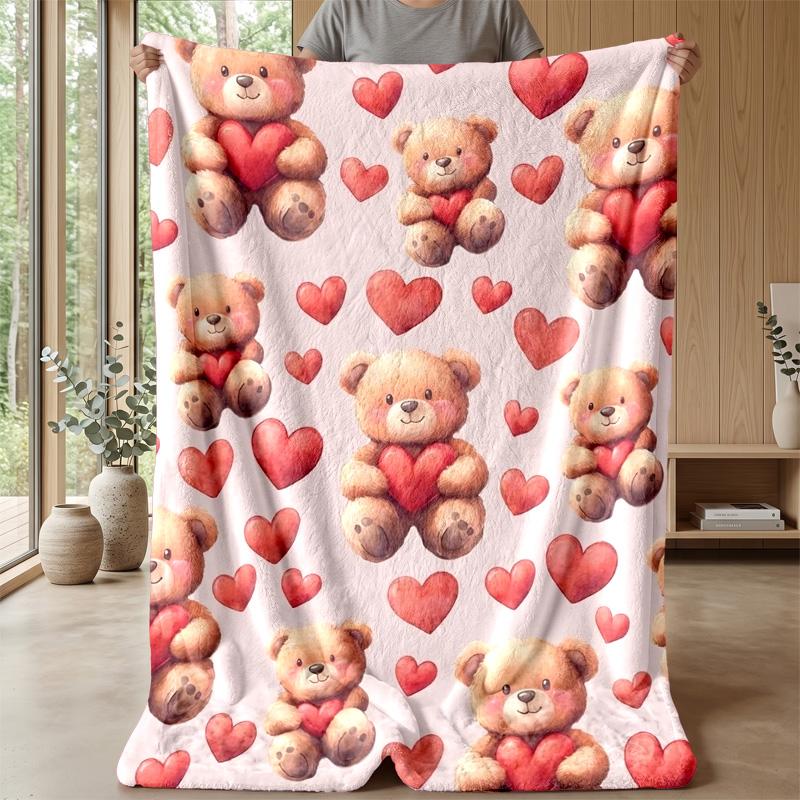 Stuffed Animals and Color Balls Theme blanket Lightweight Warm Flannel Blanket Decorative Throw Blanket for Home Decoration