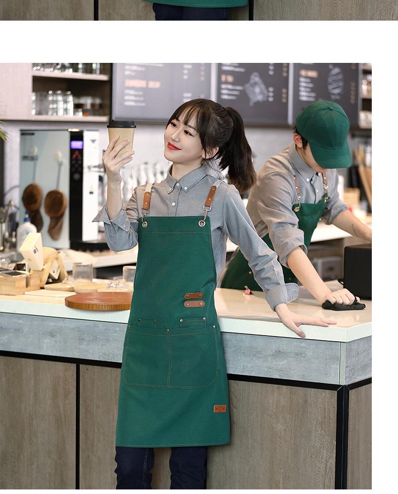 Waterproof Oil-Proof Canvas Apron for Coffee Shop and Kitchen Use