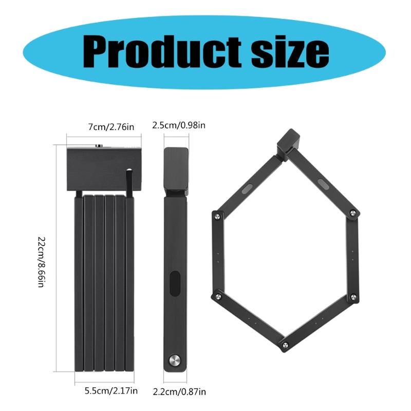 High Security Bicycles Lock Heavy Duty AntiTheft Cycling Lock with Key and Brackets Bike Security Folding Lock Enduring