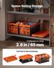 Plastic Collapsible Storage Bins, 45L 6 Packs, Stackable Folding Storage Crates with Handles, Holds 15 kg Per Bin, Foldable Heavy Duty Containers,