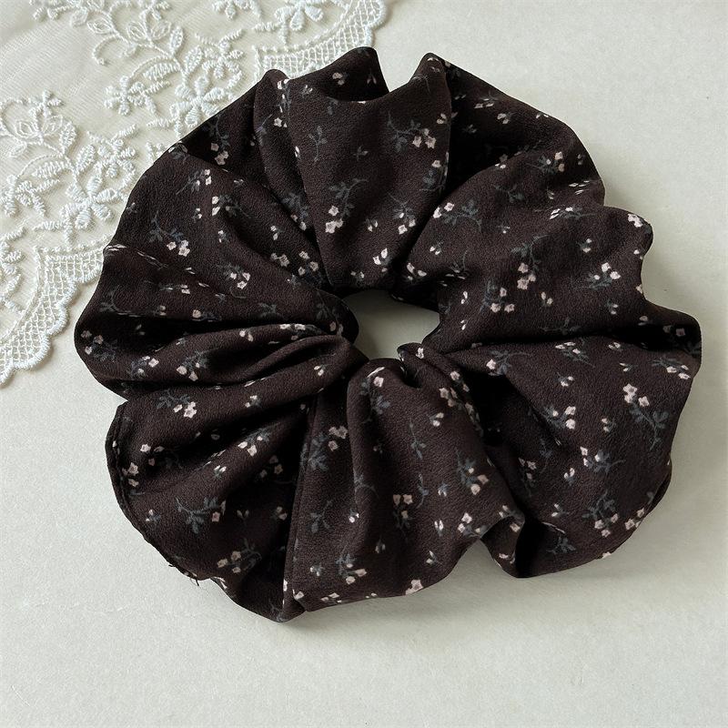 Francouzské módní kostkované květinové scrunchies do vlasů stuhou francouzský dívčí gumičky do culíku vlasový doplněk všestranné černé gumičky do vlasů