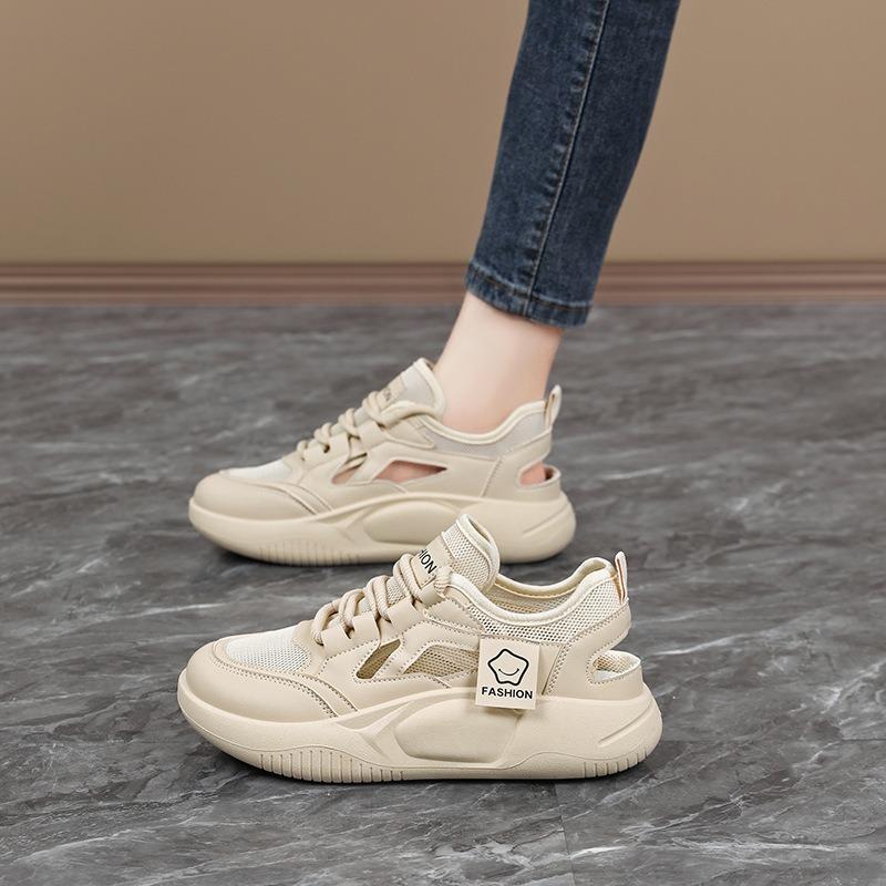 Woman's Breathable Hollow-out Sneakers Lightweight Casual Shoes Fashionable Open-toe Footwear Summer Daily Wear