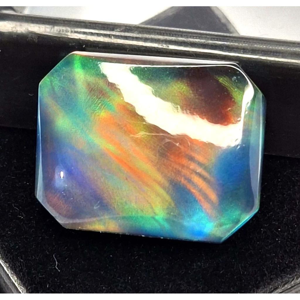 Certified Natural Aurora Fire Opal Emerald Cut 11-13 Ct Beautiful Gemstone