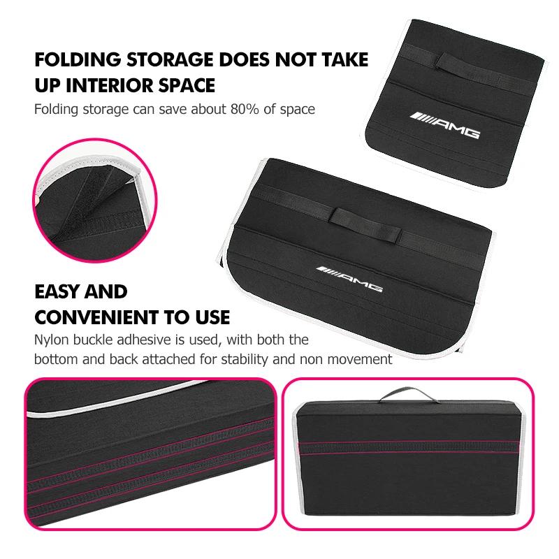 JXY1 2025 Hot Car Trunk Storage Bag Best Felt Organize Auto Bins For Mercedes Benz AMG C180 C300 W124 W176 W177 C200 C260 GLC CLE CLA