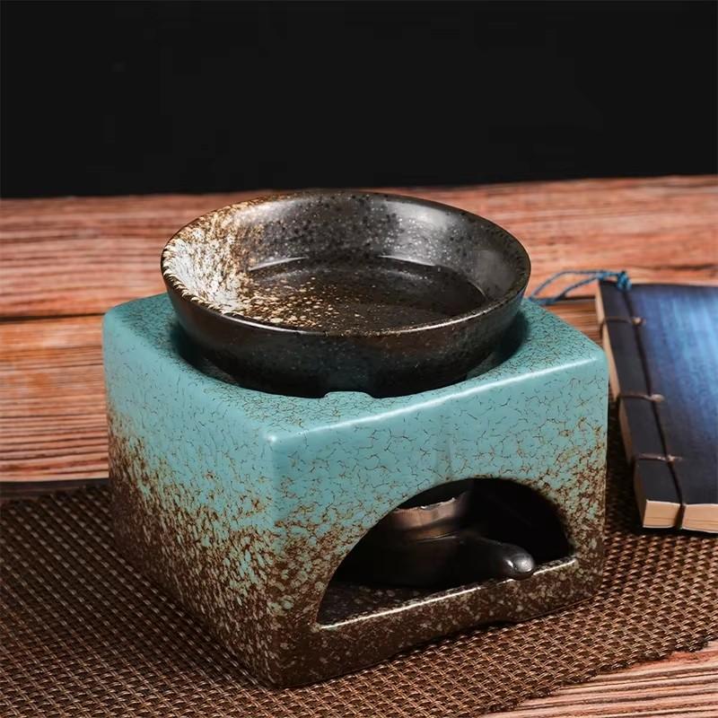 3 in 1 Tea Stove Retro Oil Incense Burner Ceramic Essential Aromatherapy Lamps Aroma Stove Home Living Room Indoor Candle Holder