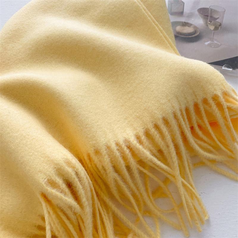 2025 Winter Wollschal für Damen Langer Warmer Kaschmirschal Hijab Einfaches Damen Schal Wickeltuch Weibliches Pashmina Bandana Kopftücher Neu