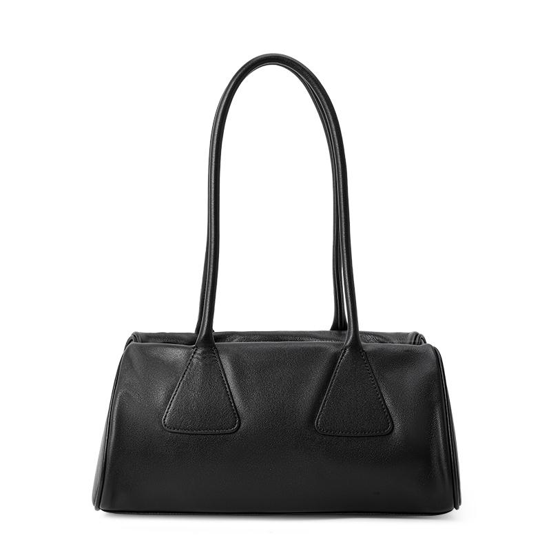 Genuine leather cowhide women's shoulder bag, armpit bag, casual commuter handbag, storage bag, bowling bag, pillow bag
