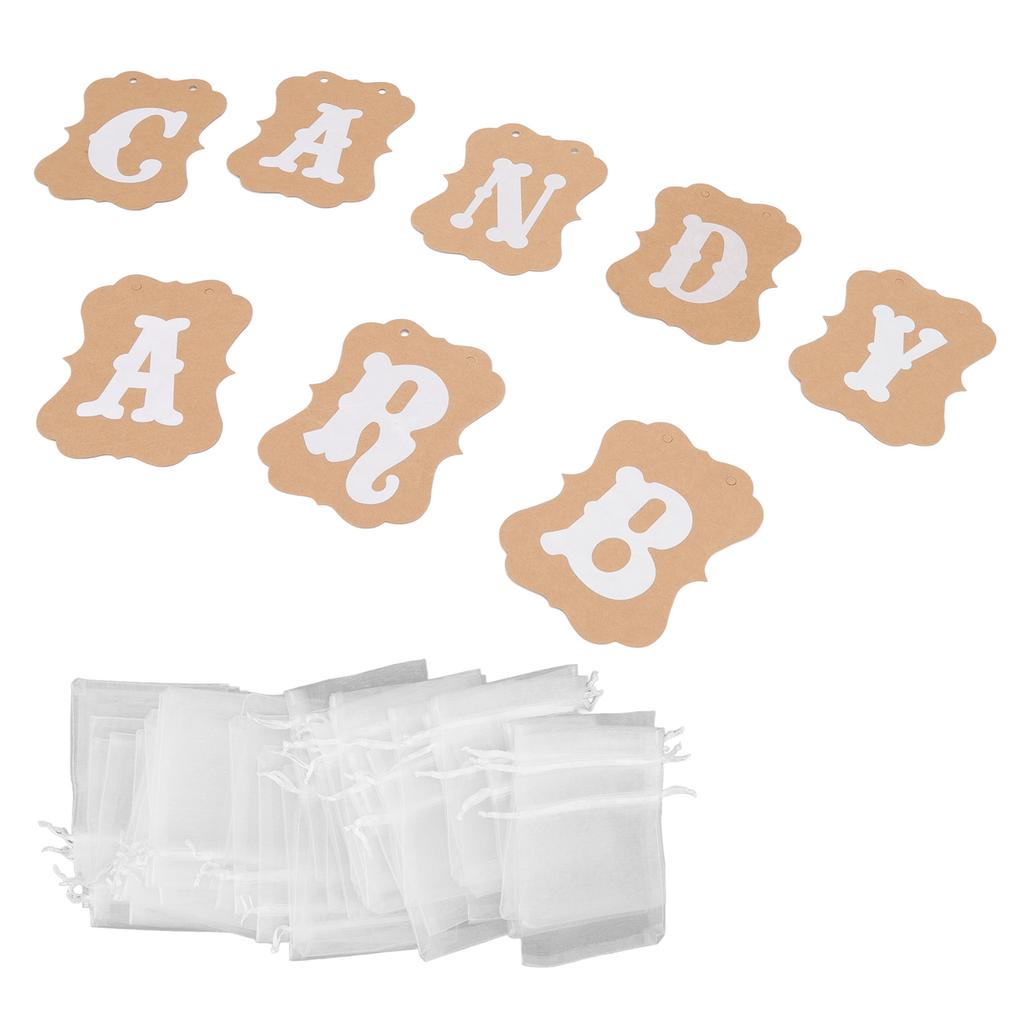 Dessert Buffet Decoration Clear Printing Paper Banners Graduation Candy Bar Decor for Entrance