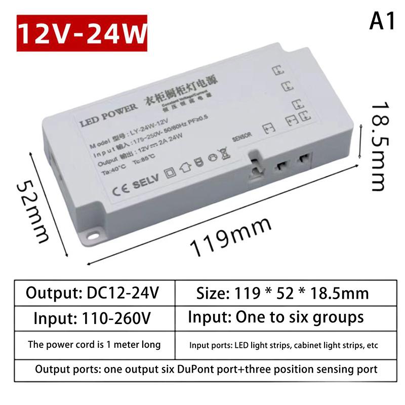 Led Cabinet Light Power Supply 24/36/48/60/100/150W Transformer 12V 24V Constant Voltage Source Adapter For Led Strip