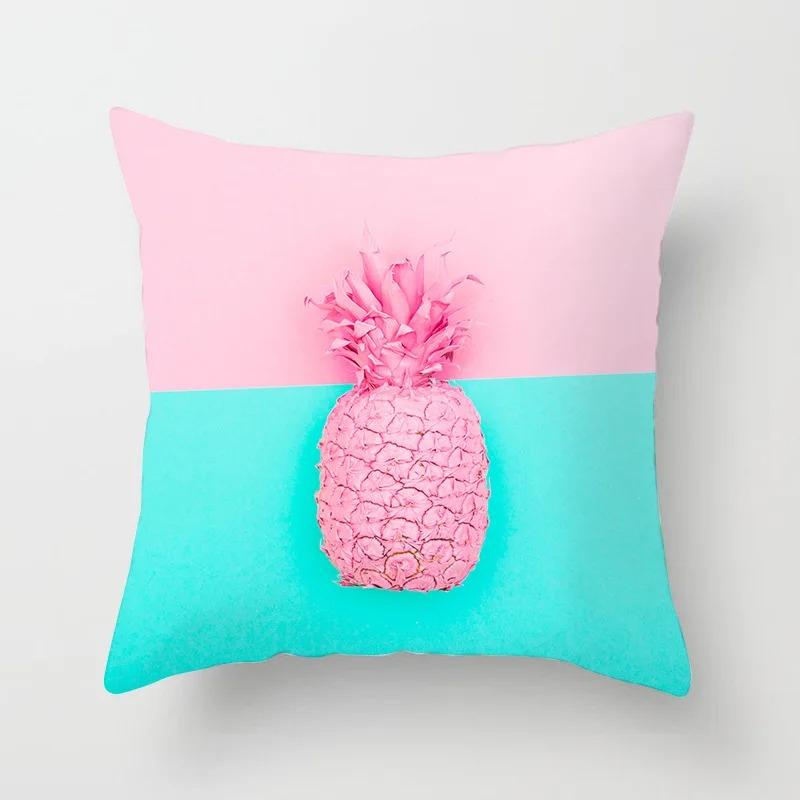 Pink Tropical Leaf Pillowcase Office Living Room Home Pillowcase Car Ornaments
