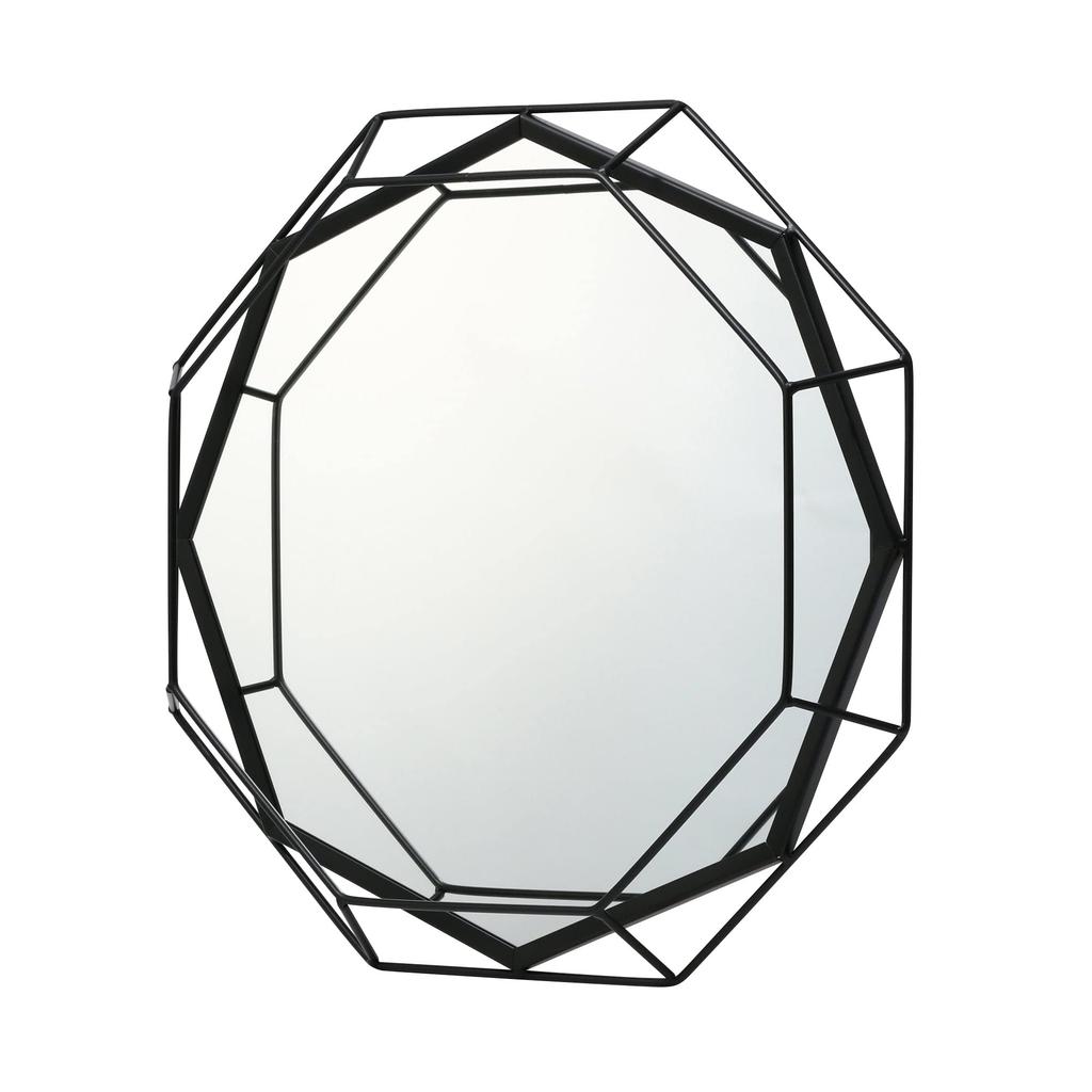 Francfranc Lina Wall Mirror Black 50cm Modern Metallic