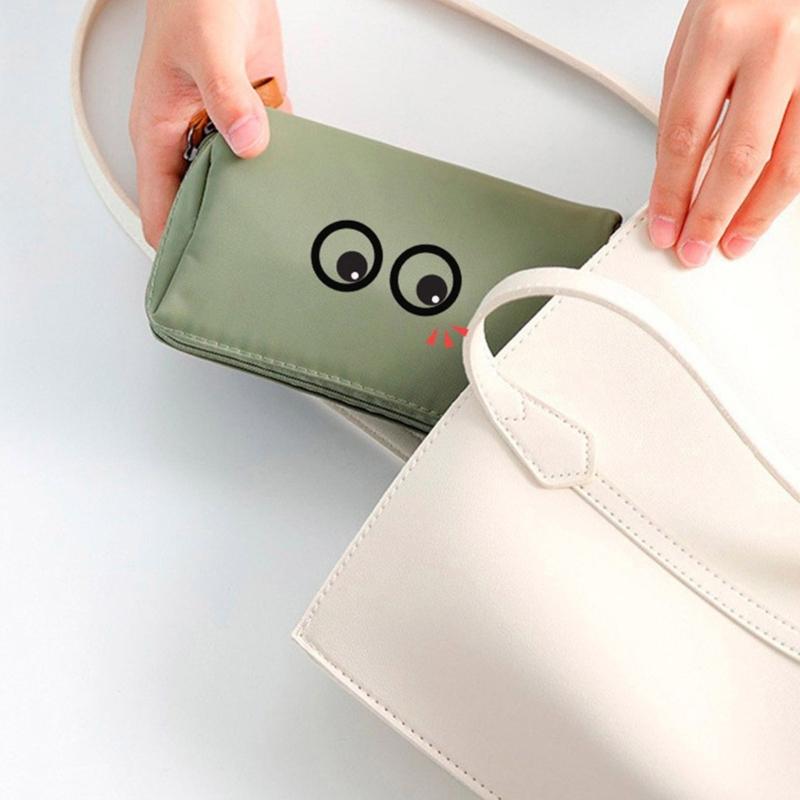 Practical Smile Series Makeup Bag Unisex Nylon Hand Carry Cosmetic Organizer Storage Bags For Daily Use