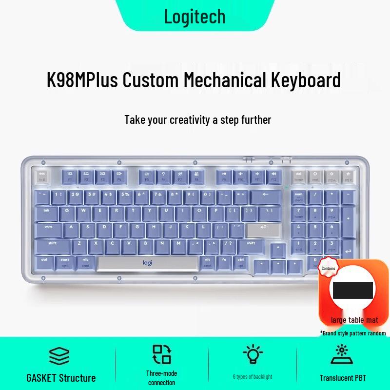

Logitech K98M PLUS Tri-mode AI Custom Wireless Mechanical Keyboard