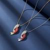 Dolphin Necklace Women'S Fashion Simple Design Black Diamond White Diamond Rest Of Life Accompanied Clavicle Chain Exquisite Light Luxury Niche Jewelr