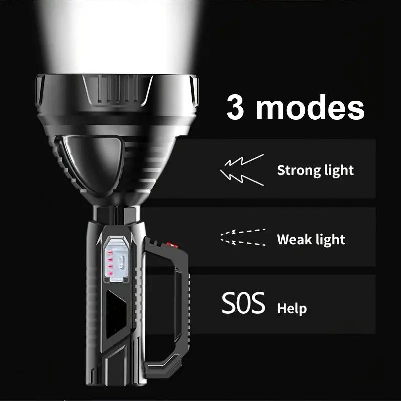 6000LM Super Powerful Led Flashlight Portable Spotlight Searchlight High Power Strong Torch Outdoor Waterproof Camping Hand Lamp