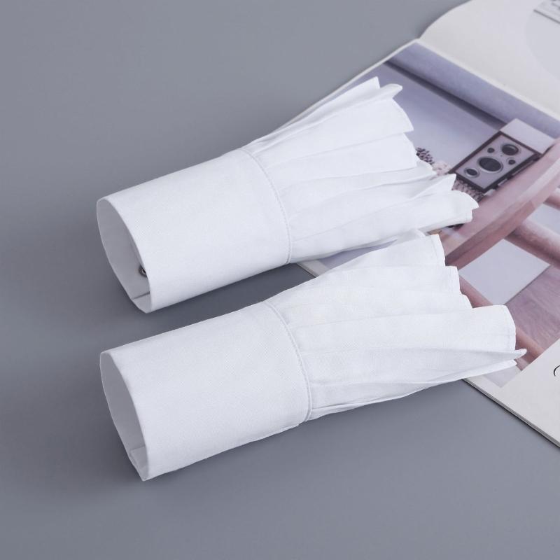 Elegant Flared Pleated Decorative Sleeves Cotton Arm Covers Wrist Cuffs Sleeves For Office Women Daily Wear All Matching