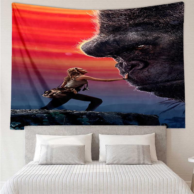 Giant Ape Rampages City Tapestry, Unique Design Tapestry, Wall Decor for Bedroom,Livingroom, Playroom,Heartwarming Fan Holiday Gifts
