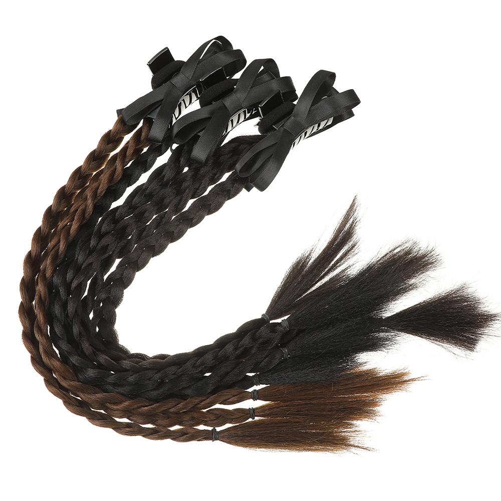 Long Wigs braids hair clips bows Fashion Cute Role playing dress up cosplay Hair Accessories  For Women Girl