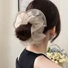 Korean Style Double-layer Mesh Hair Rope Solid Color Bun Rubber Bands  Girls