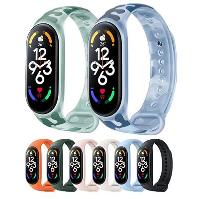 Xiaomi dirželis skirtas Xiaomi Mi Band 7 fluorescencinei kamufliažinei apyrankei silikoninis keičiamas dirželis skirtas Xiaomi mi išmaniajai apyrankei 7 6 5
