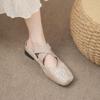 Buty Mary Jane Damskie 2026 Nowe Wiosenne Retro Kwadratowy Nosek Styl Baleriny Pojedyncze Buty Elegancki Temperament Zewnętrzne Wsuwane Pantofle