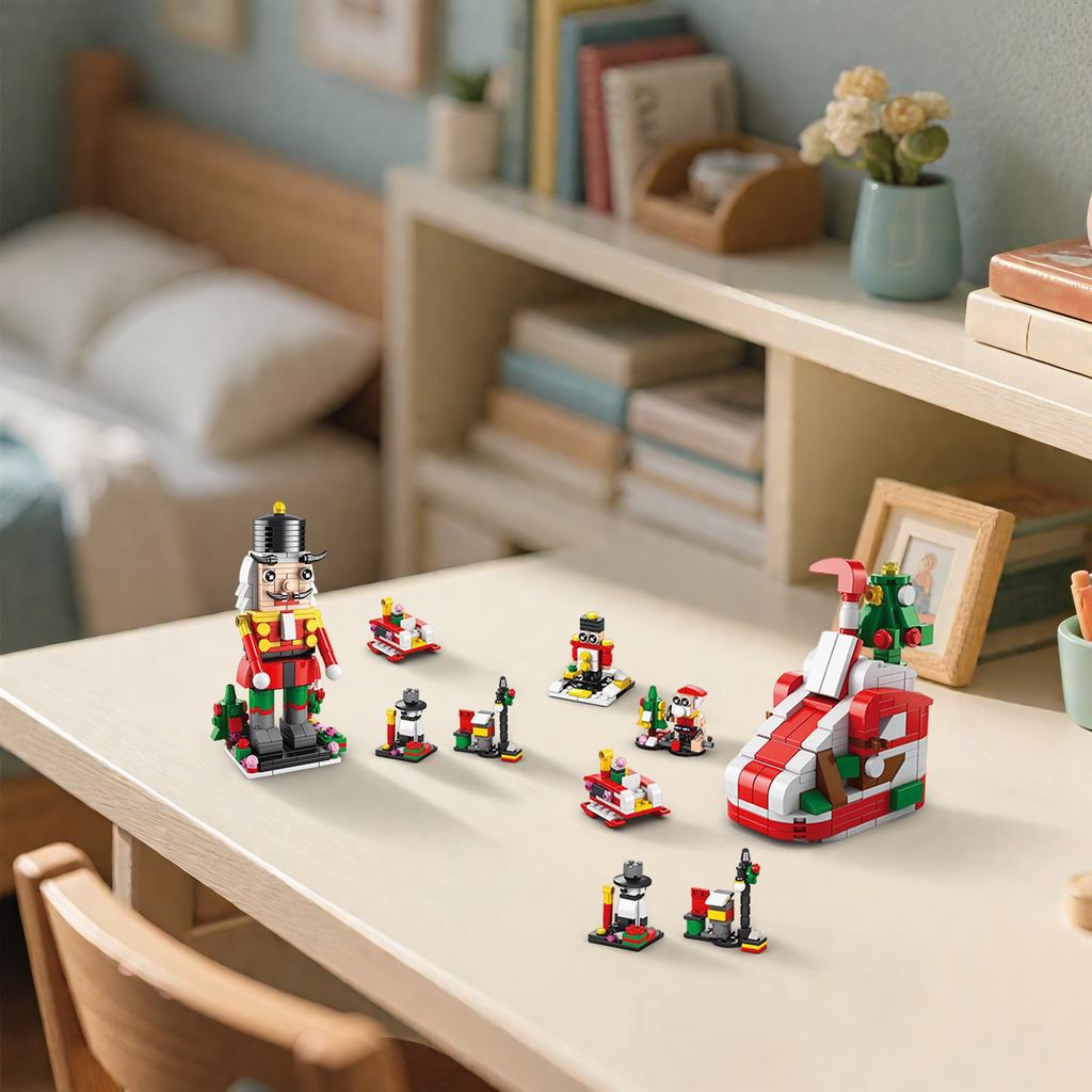 Compatible With Christmas Tree Music Boxes, Children's Building Block Toys, Christmas Arrival Calendar Building Block Diy Set Gifts.