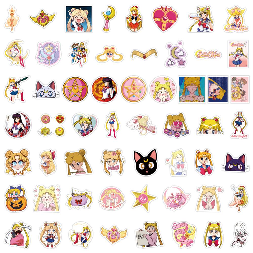 110 New Sailor Moon Cartoon Graffiti Stickers Scooter Suitcase DIY Stickers