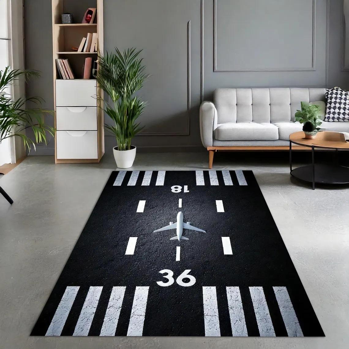 

Airport Runway Large Carpet Rug for Home Living Room Bedroom Sofa Doormat Decor Kids Play Area Rug Carpet Non-slip Floor Mat 40cm x 60cm