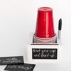 White Wood Mark Your Cup and Drink Up Cup Holder - Hosting Essentials Cup Dispenser with Interchangeable Signs- Coffee Cup Holder with Marker Slot-