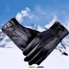 1pair Men's PU Leather Winter Autumn Driving Keep Warm Gloves Fleece Tactical Gloves Black Outdoor Sports Waterproof Mitten