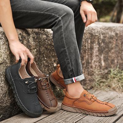 2025 High Quality Casual Leather Mens Shoes Classic Handmade Comfy Business Lace-up Shoes Men Men's Boat Shoes Large Size 38-46