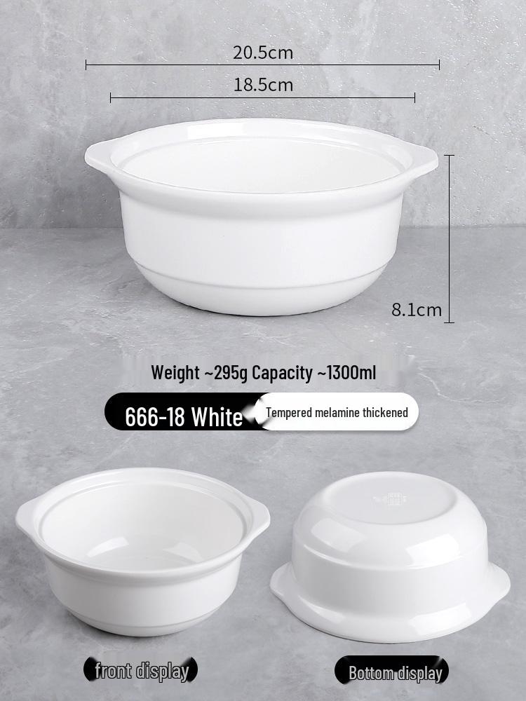 Melamine Faux Sand Double-Ear Bowl for Hot & Sour Noodles, Beef Soup & Potato Noodles