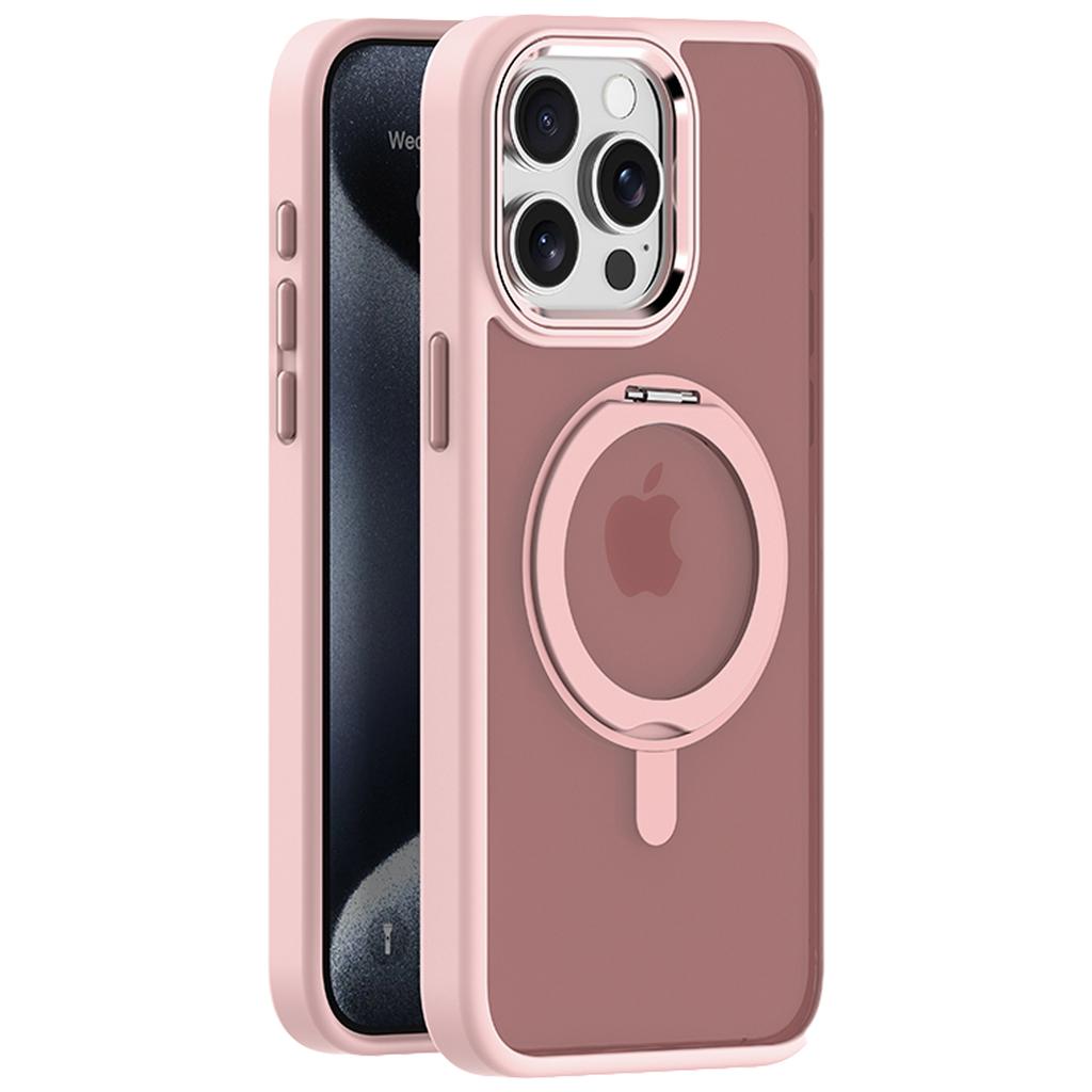 Für iPhone 15 Pro Hülle Magnetischer Ständer TPU+Acryl Handyhülle Hautgefühl