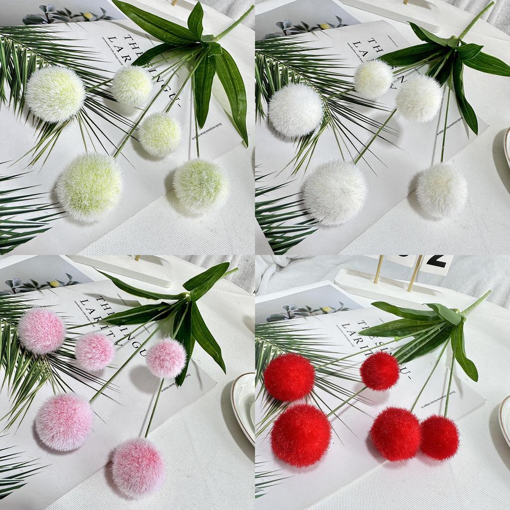 Artificial Flower Ball Decor With Plush Flocking For Wedding Photography And Home Decoration