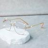 Elegant Rhinestone-Adorned No-Frame Reading Glasses - Lightweight, Comfortable, and Easy To Wear, +1.0 To +4.0