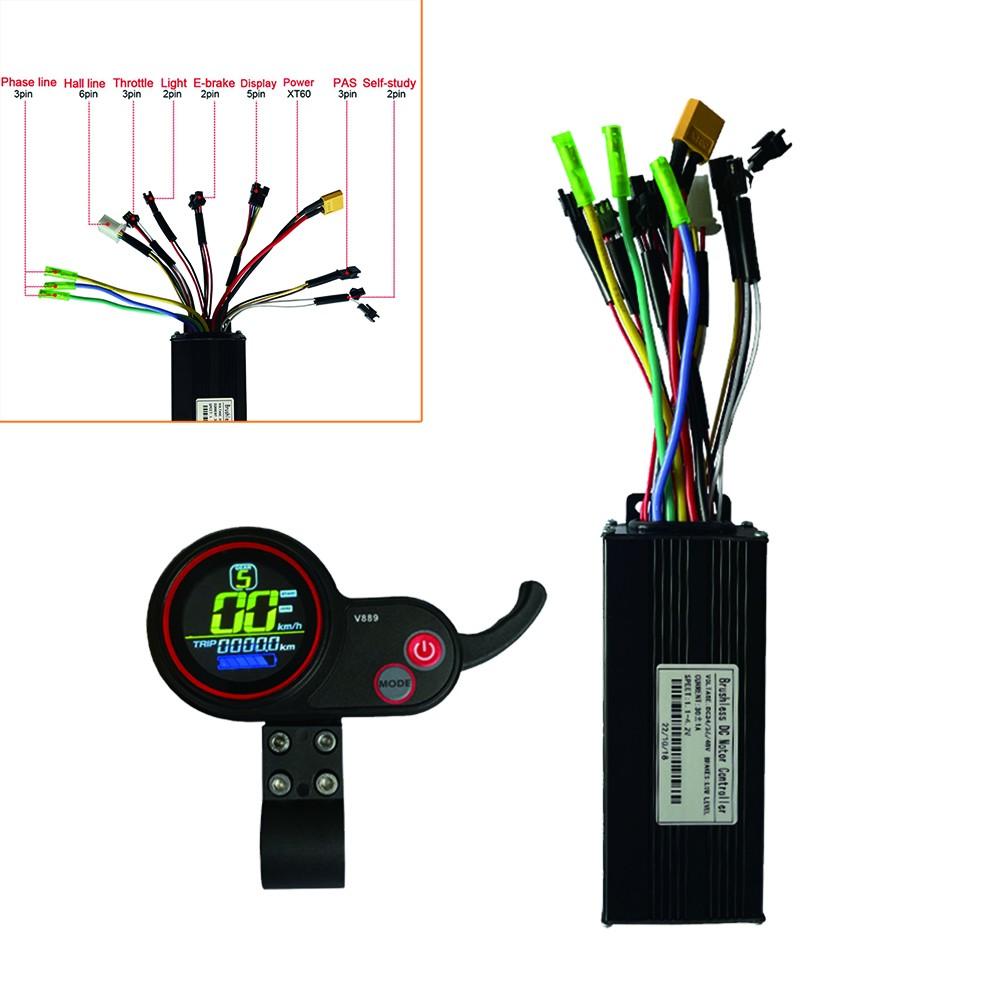 36-48V 30A 750/1000W Sine Wave Controller+Display For E-bike Electric Scooter