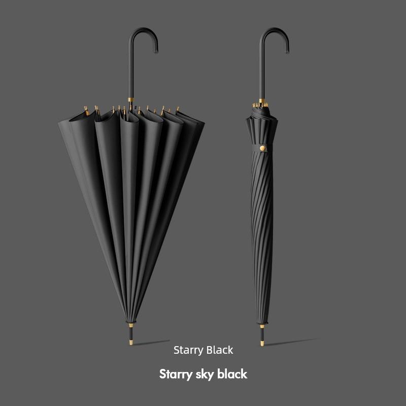 INS Japanese Style Fresh Long Handle 16K Automatic Belt Waterproof Cover Vinyl Sun Protective Straight Handle Women's Golf Umbrella
