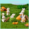 Adorable Chinese Style Rabbit House Garden Resin Decoration