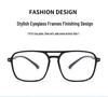 Unisex TR90 Anti-Blue Light Glasses Frame - Street Style, Double Bridge, Flat Lenses