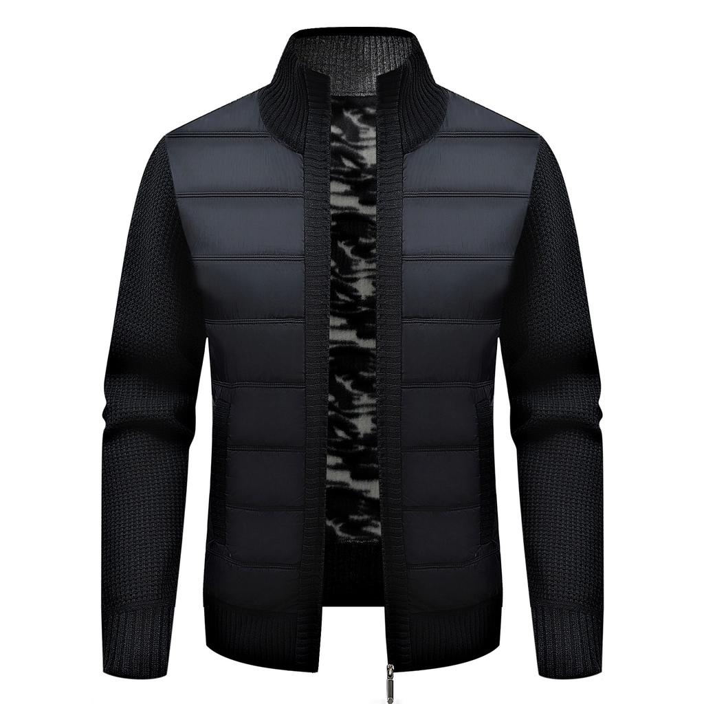 Men's Knitwear Is Worn Over A Fleece Thickened Cardigan Sweater Jacket