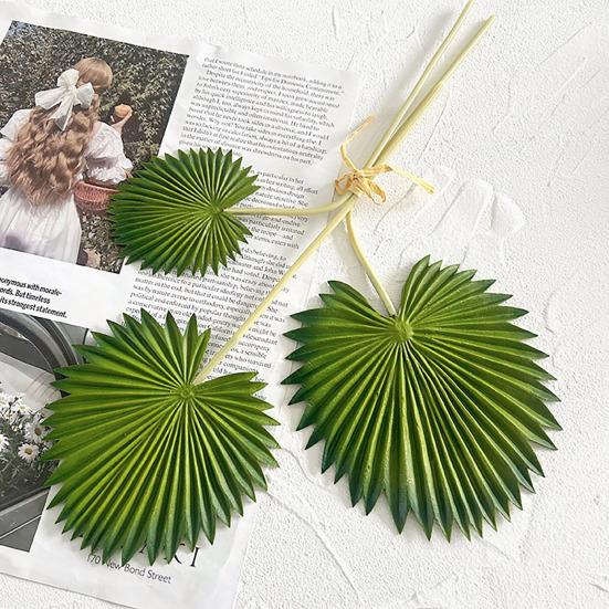 Artificial Leaf No-Maintenance Long-Lasting Freshness Realistic Fan-Shaped Leaves High-Simulation Texture Fake Tropical Leaves Home Decor