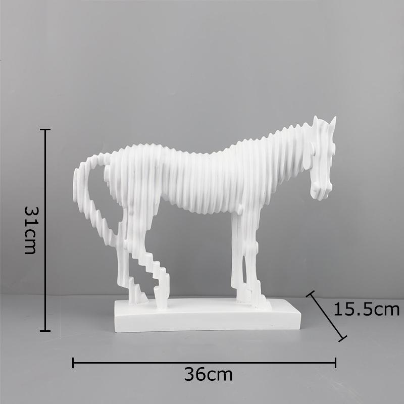 

Mosaic Building Blocks Horse Sculpture Abstract Handicrafts Desk Decoration Minimalist Horse Ornaments Home Decor Accessories білий