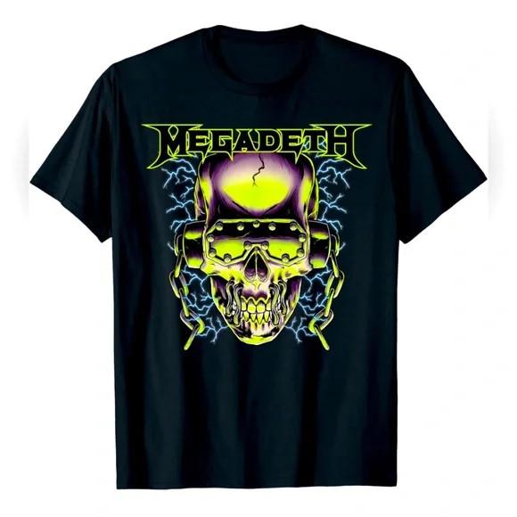 Футболка Megadeth Lightning Vic Rattlehead Унисекс Подарок фанату S-5XL Унисекс Футболка XXL
