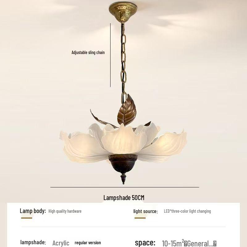 Vintage French Petal Chandelier - Zen-Inspired Song Dynasty Aesthetic for Living Room or Restaurant