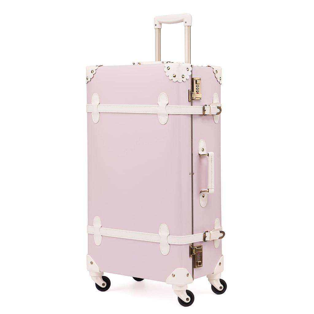 Cute Suitcase Classic Trunk Trunk Case Carry Case Cute for Girls and Women S Size [urecity] Carry-on (Light Purple, (34L/Carry-on))