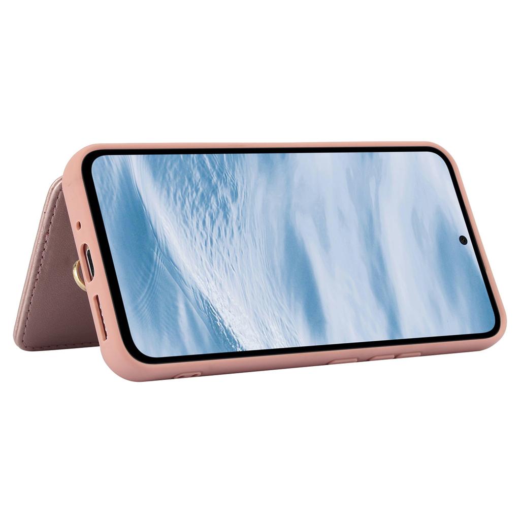 SY-001 For Samsung Galaxy A35 5G Case Card Holder Kickstand Leather Coated TPU Phone Cover